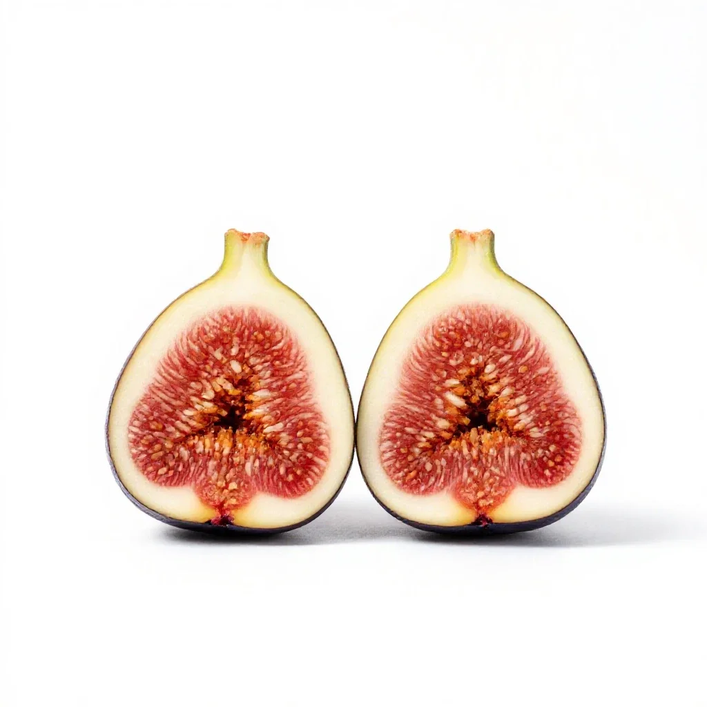 Fig split open isolated on a white background