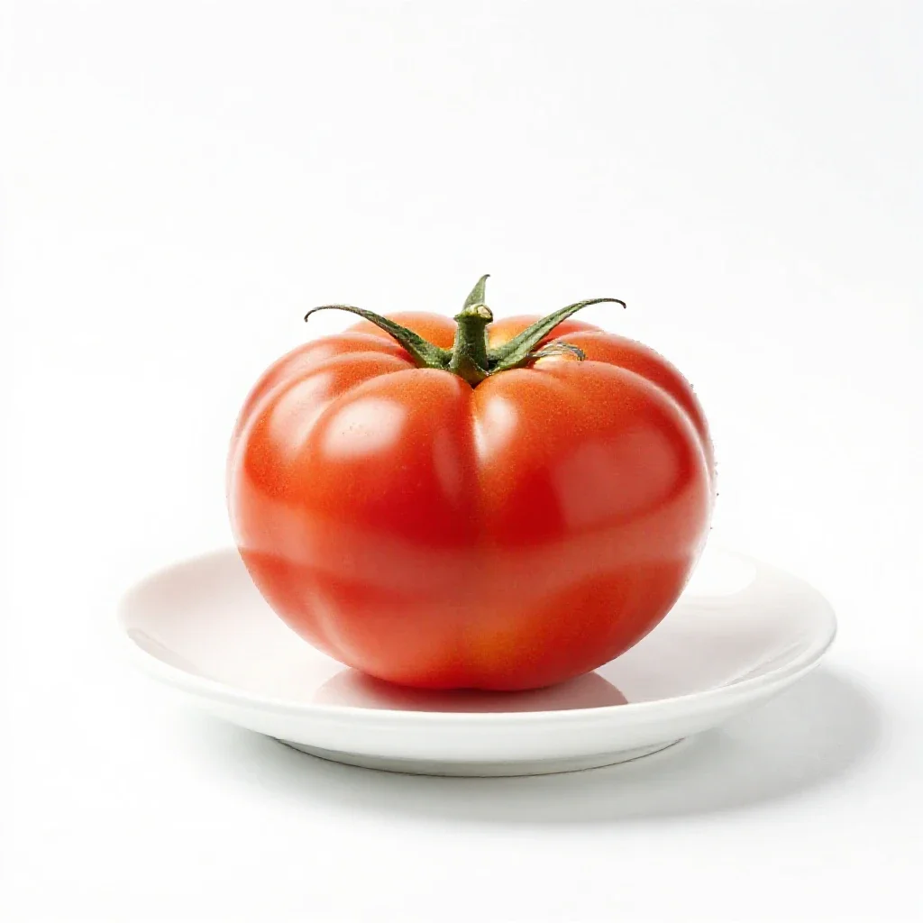 Heirloom tomato on the vine isolated on a white background