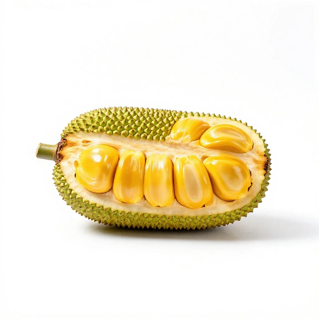 Jackfruit segment isolated on a white background