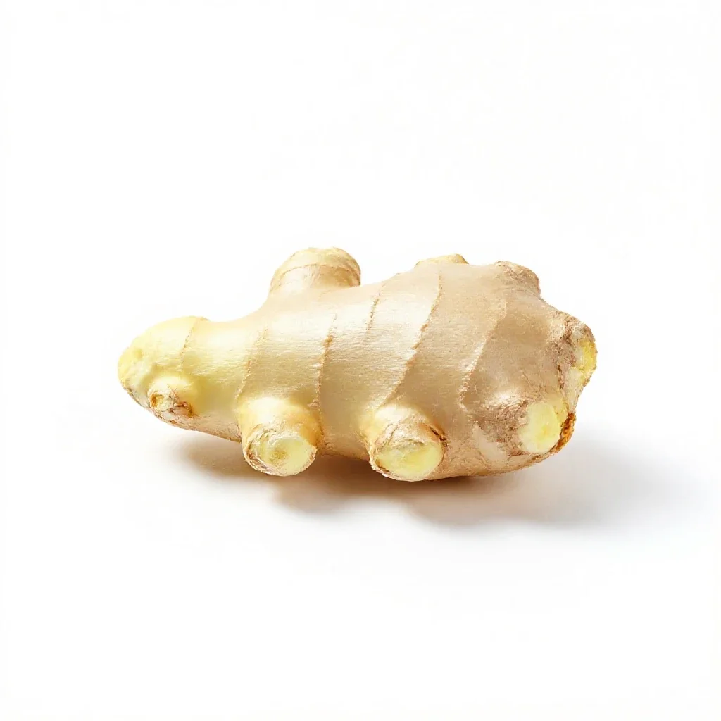 Knob of ginger isolated on a white background