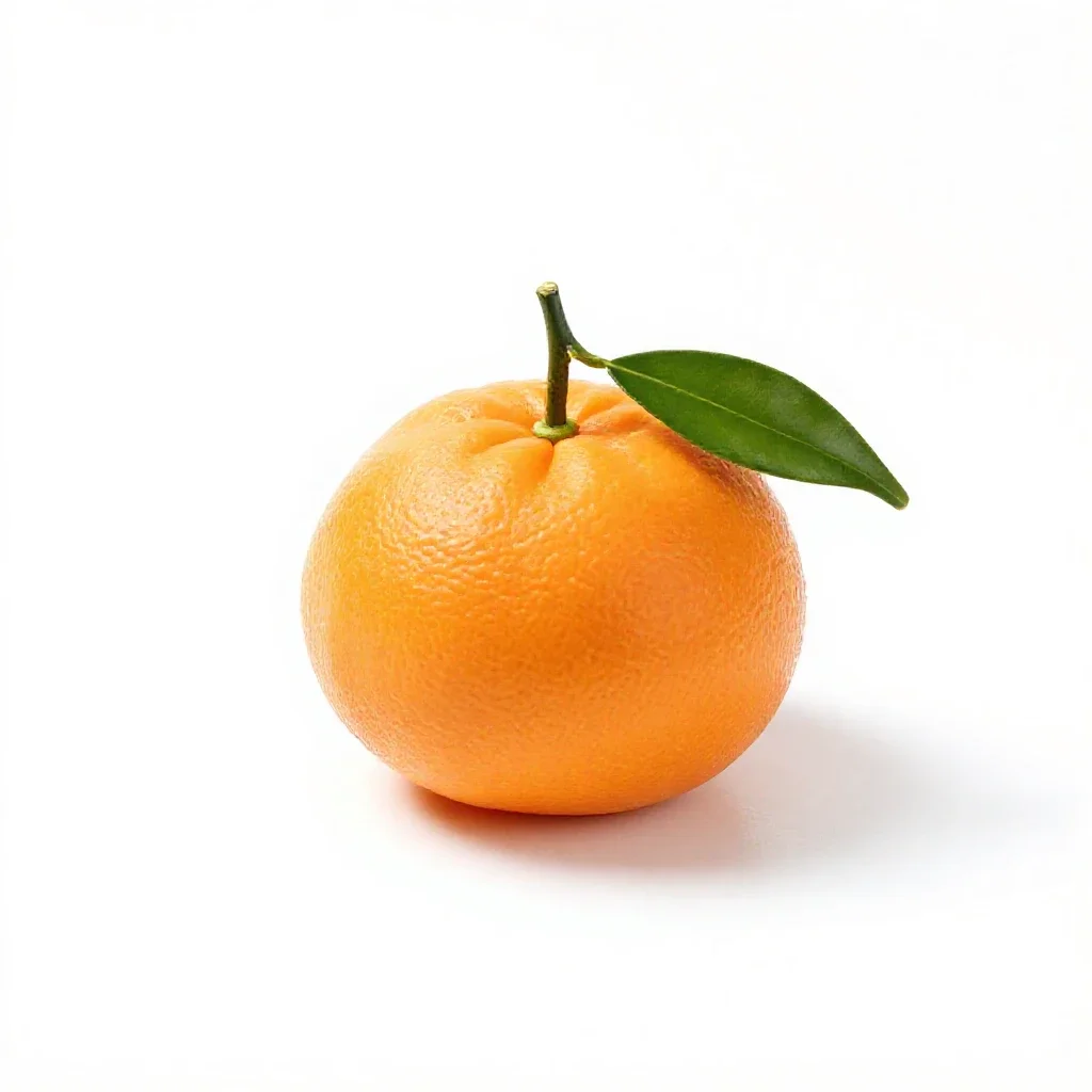 Mandarin with leaves isolated on a white background
