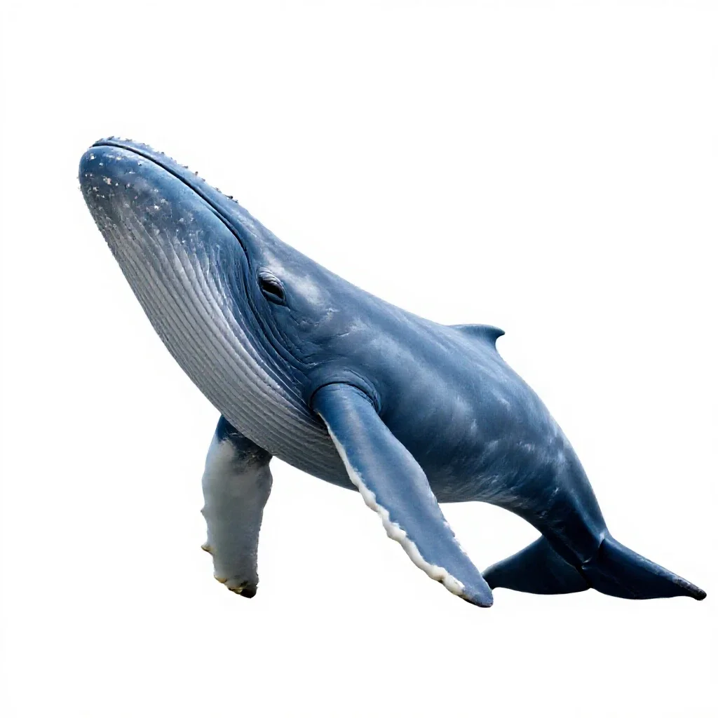 Blue whale isolated on a white background