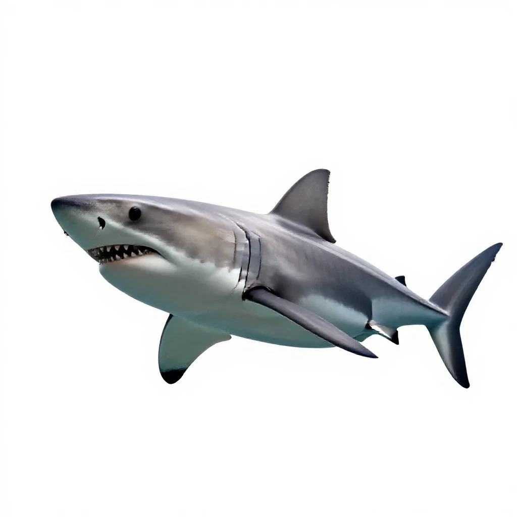 Great white shark isolated on a white background