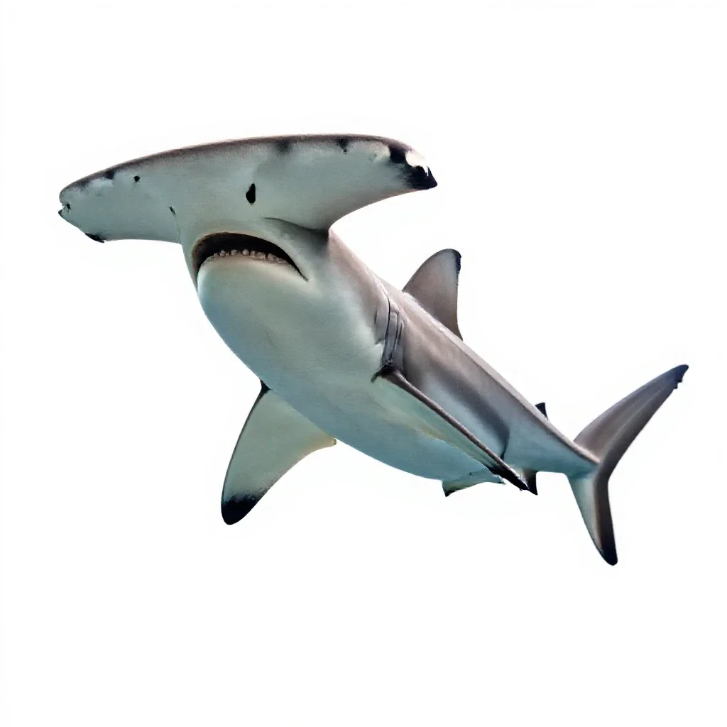 Hammerhead shark isolated on a white background