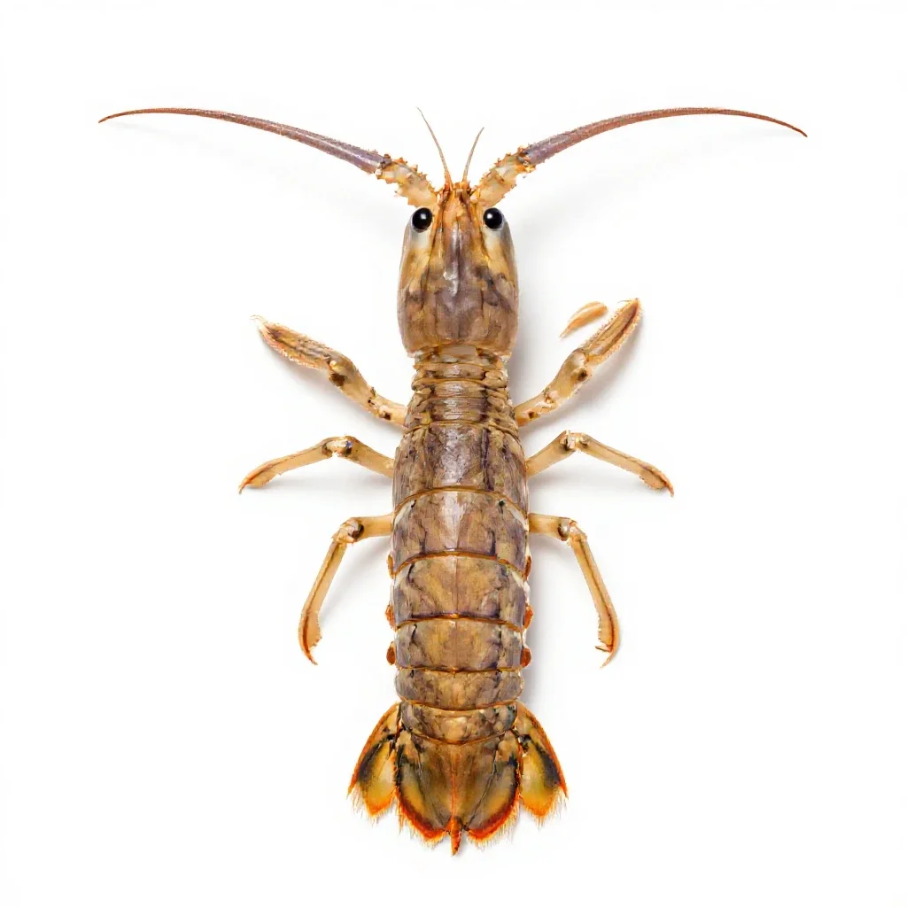 Mantis shrimp isolated on a white background