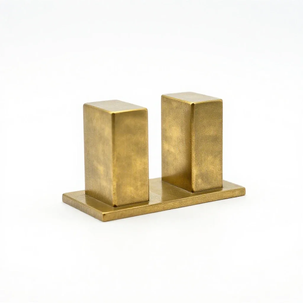 Brass bookend pair isolated on a white background