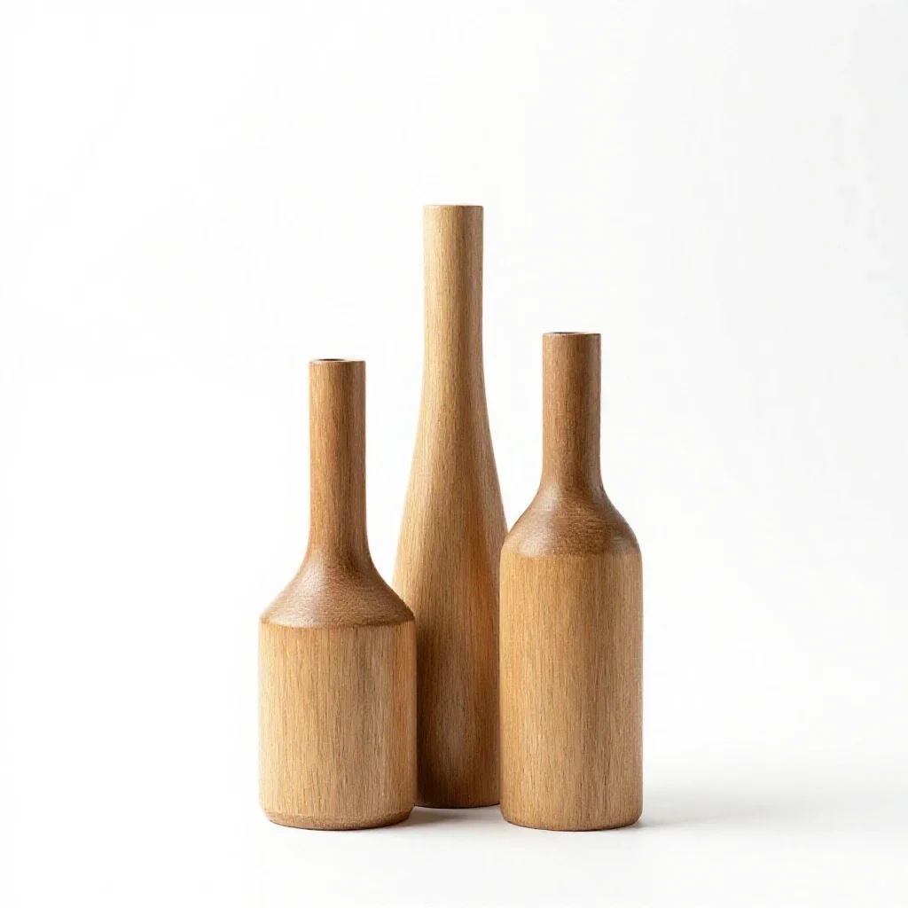 Bud vase trio isolated on a white background