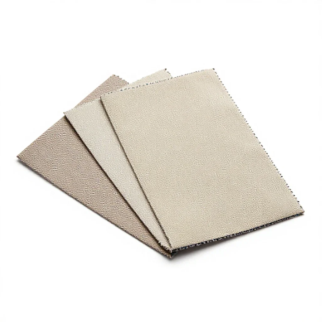 Fabric swatch fan isolated on a white background