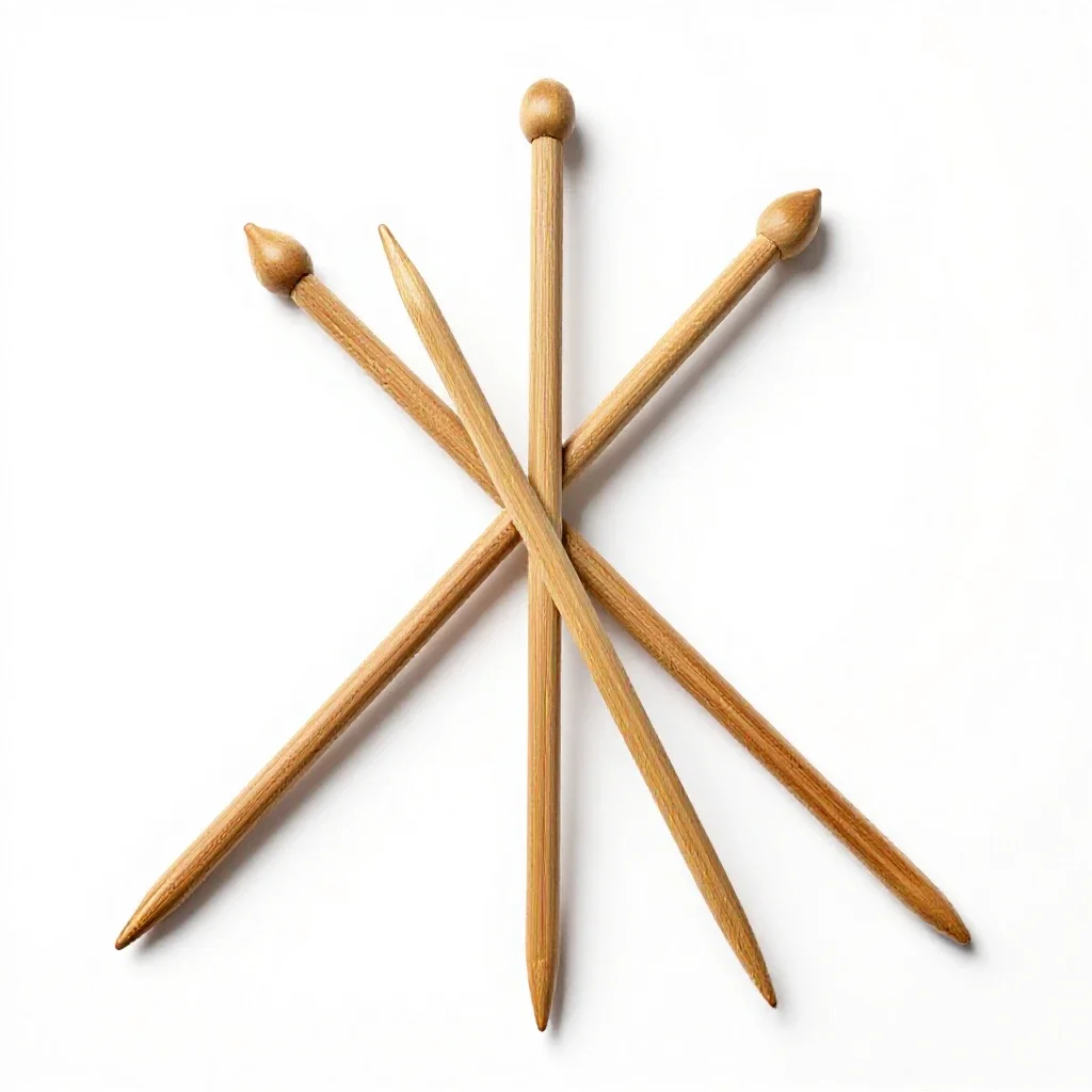 Knitting needle set isolated on a white background