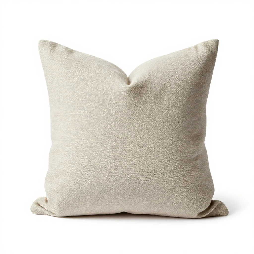 Linen cushion with a knife edge isolated on a white background