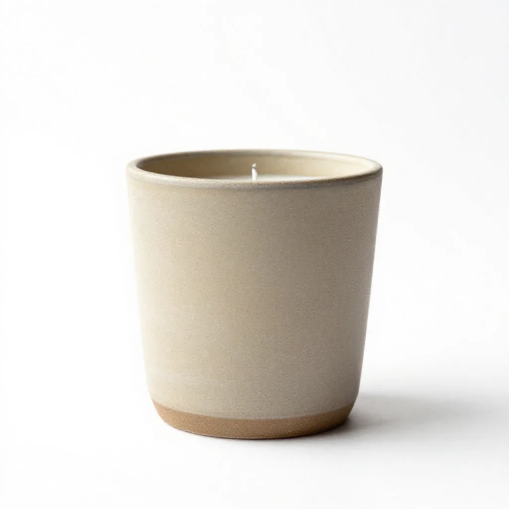 Scented candle in a vessel isolated on a white background