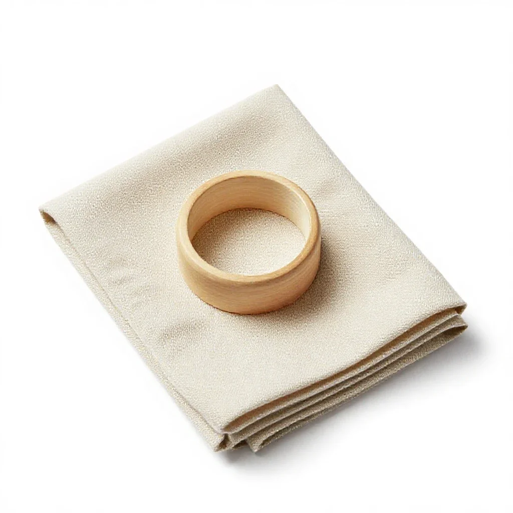 Set of napkins with a ring isolated on a white background