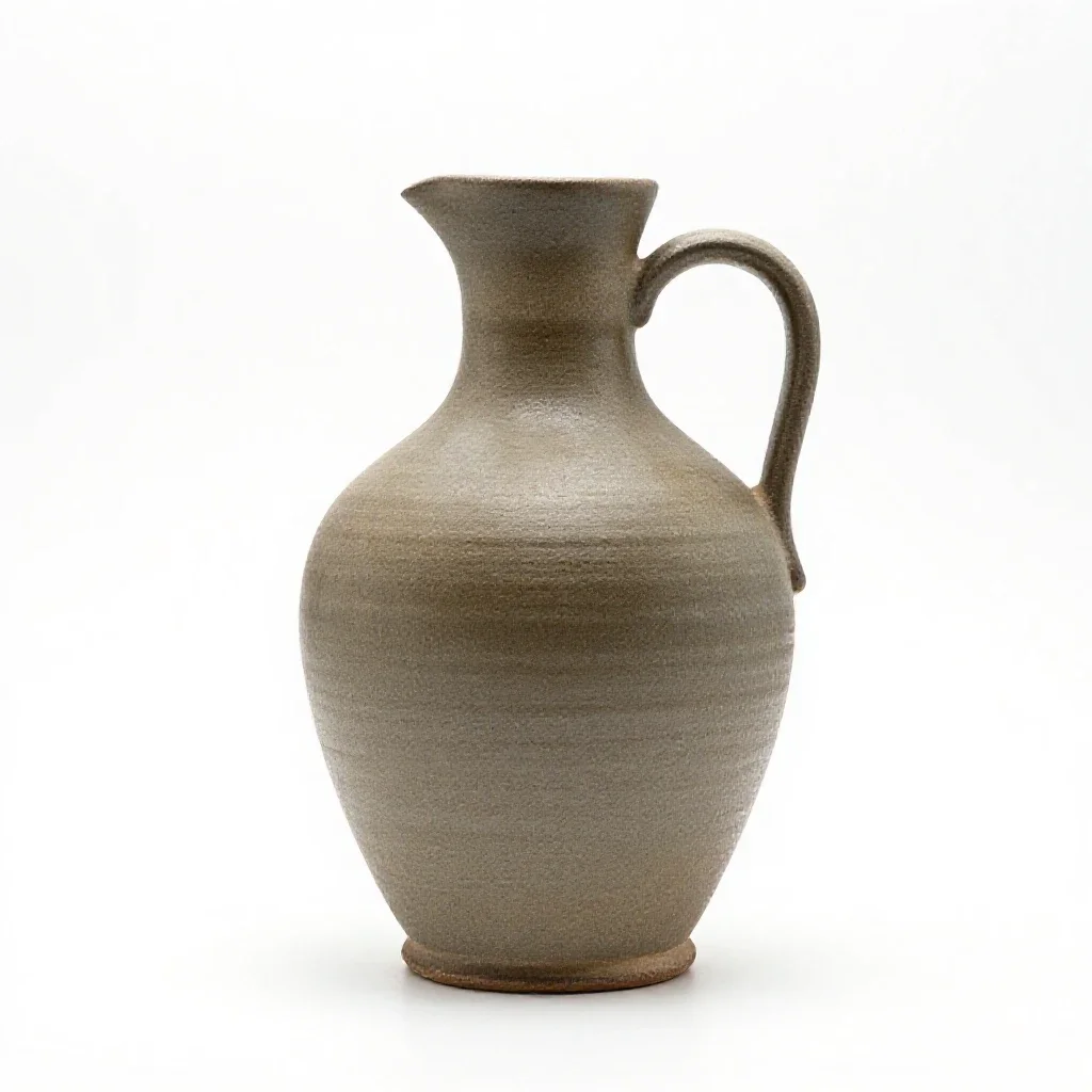 Stoneware jug isolated on a white background