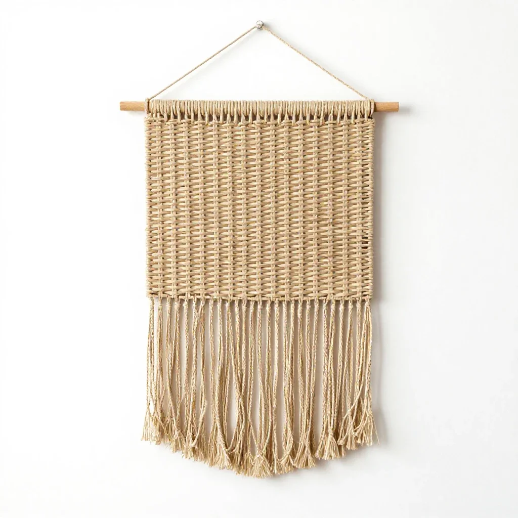 Woven wall hanging isolated on a white background