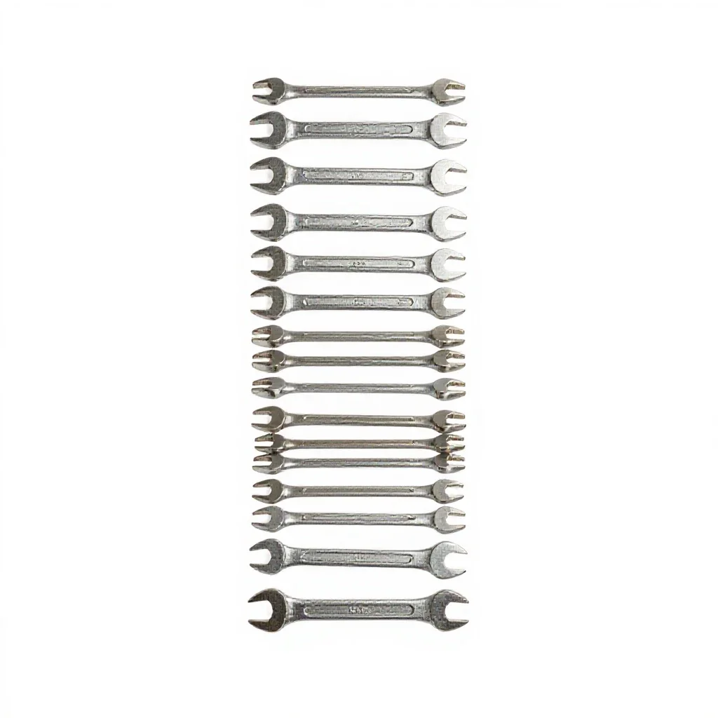 Tool roll of wrenches isolated on a white background