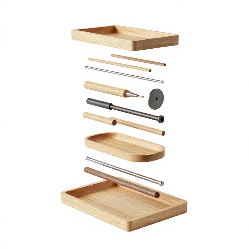 Toolbox with a cantilever tray isolated on a white background