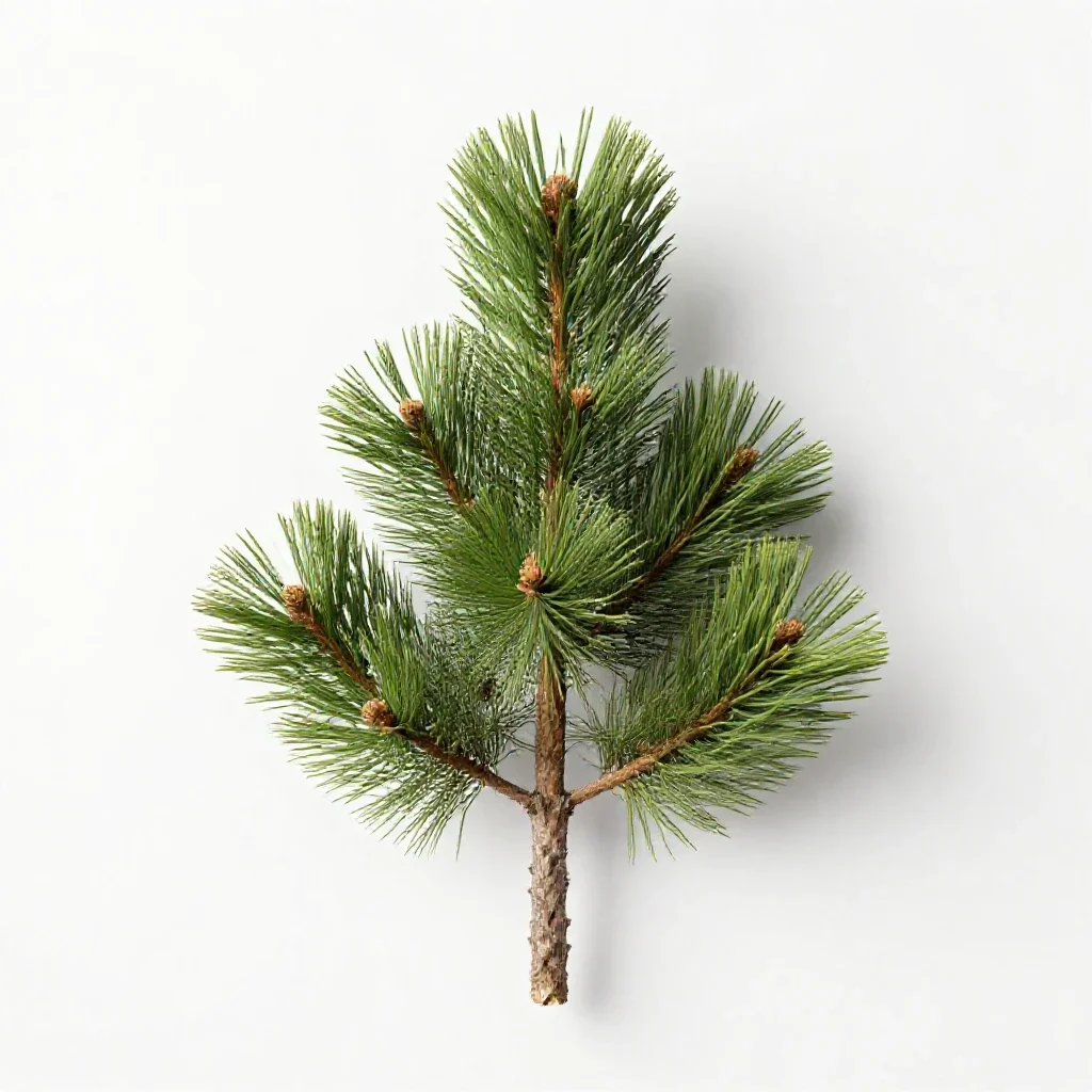 Bristlecone pine isolated on a white background
