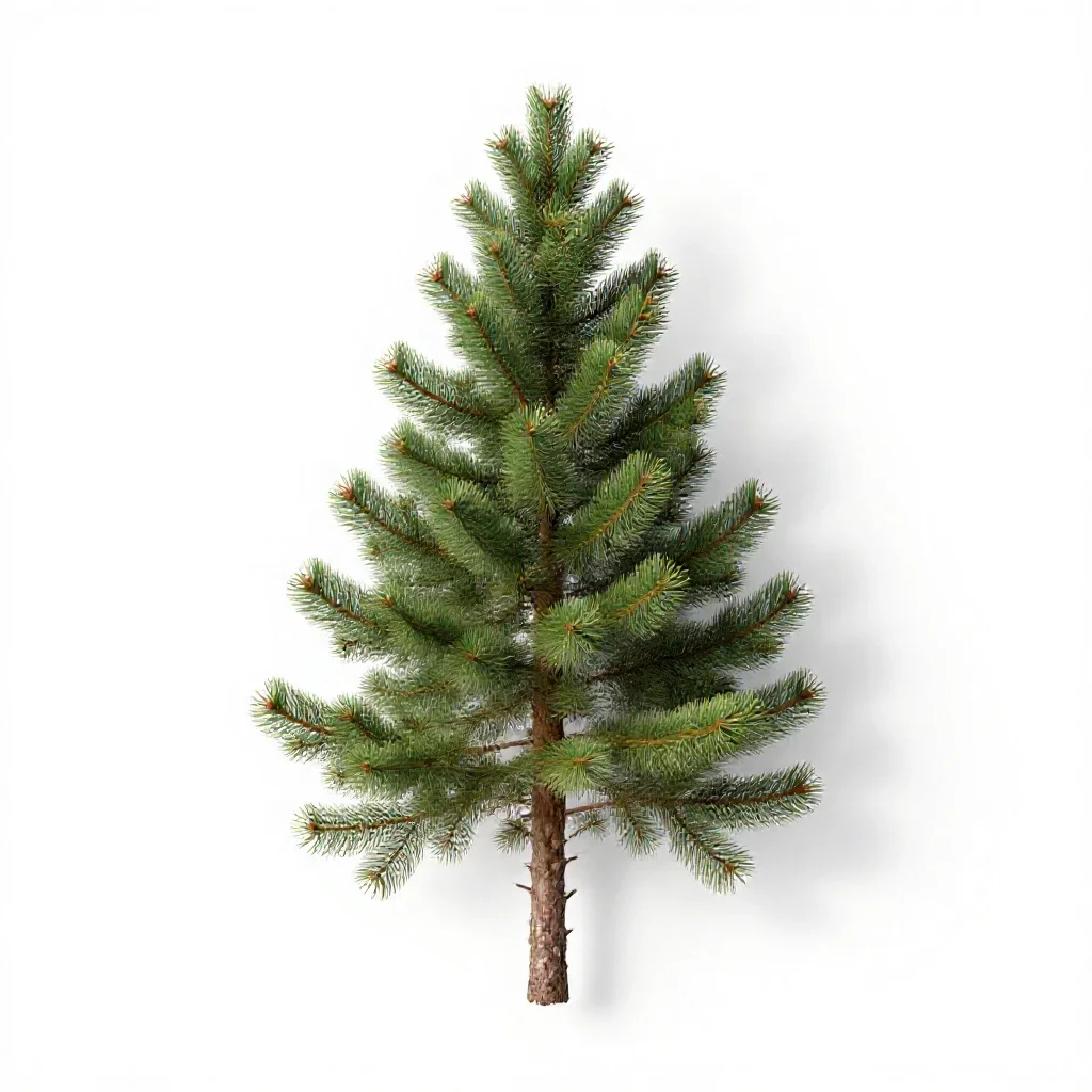 Douglas fir isolated on a white background