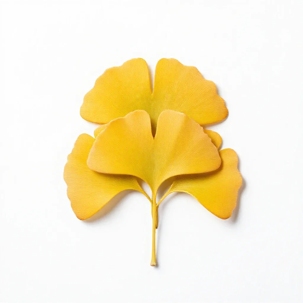 Gingko in autumn isolated on a white background