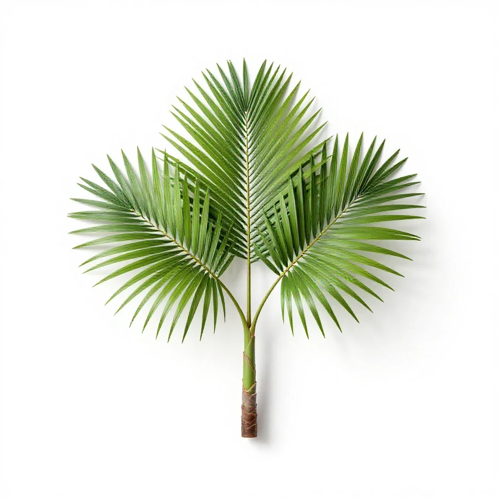 Nikau palm isolated on a white background