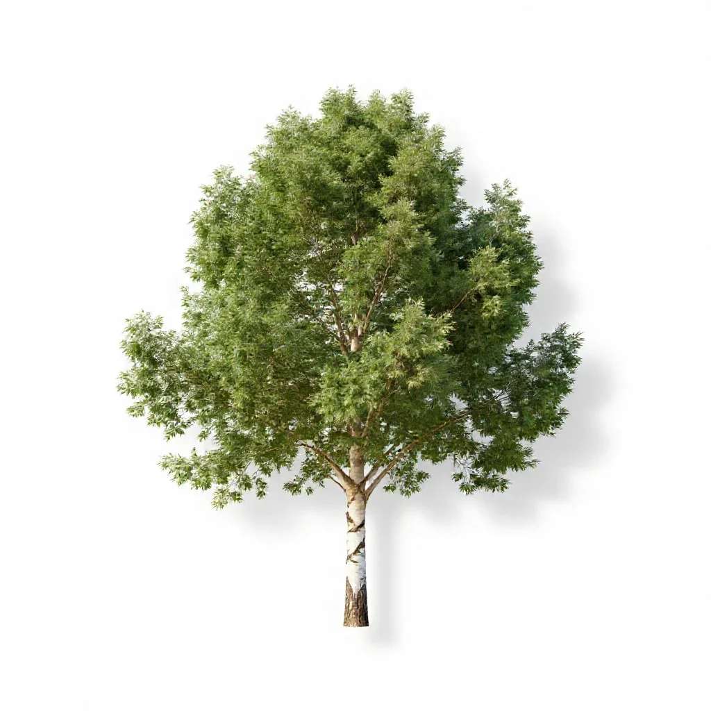 Paperbark tree isolated on a white background