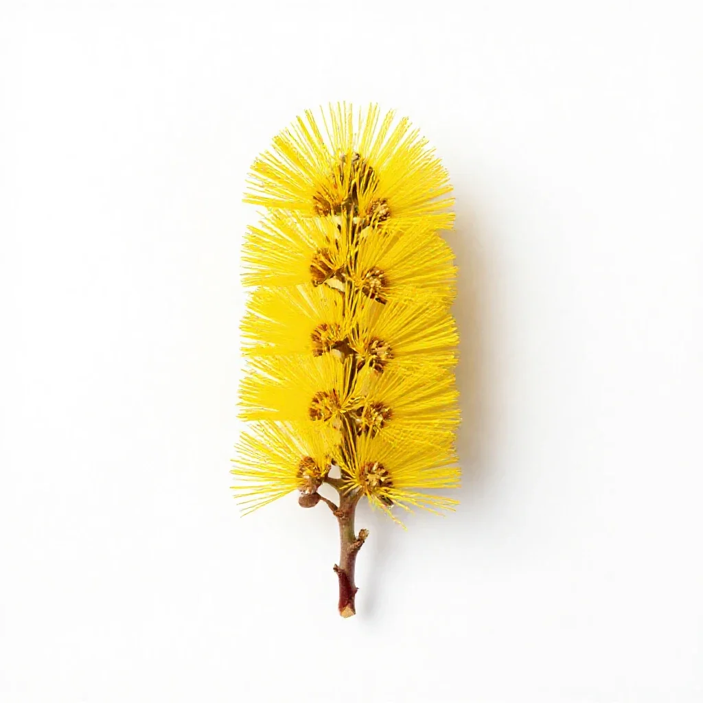 Pohutukawa in flower isolated on a white background