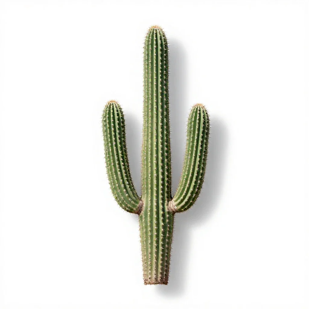 Saguaro cactus isolated on a white background
