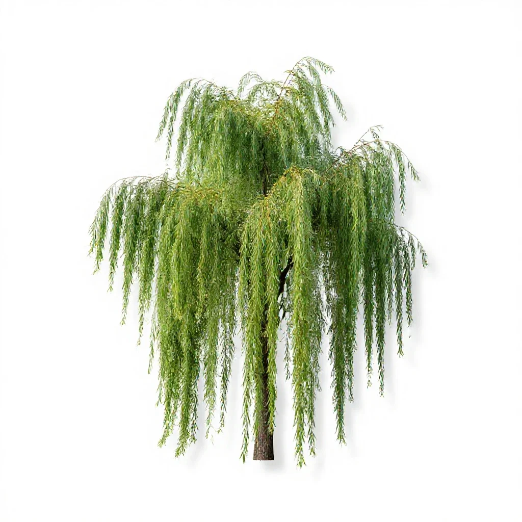 Weeping willow isolated on a white background