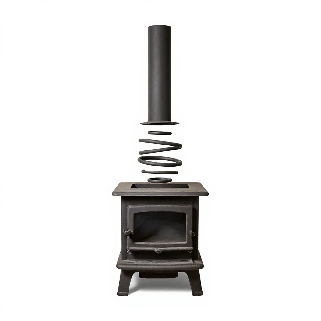 Cast iron stove isolated on a white background