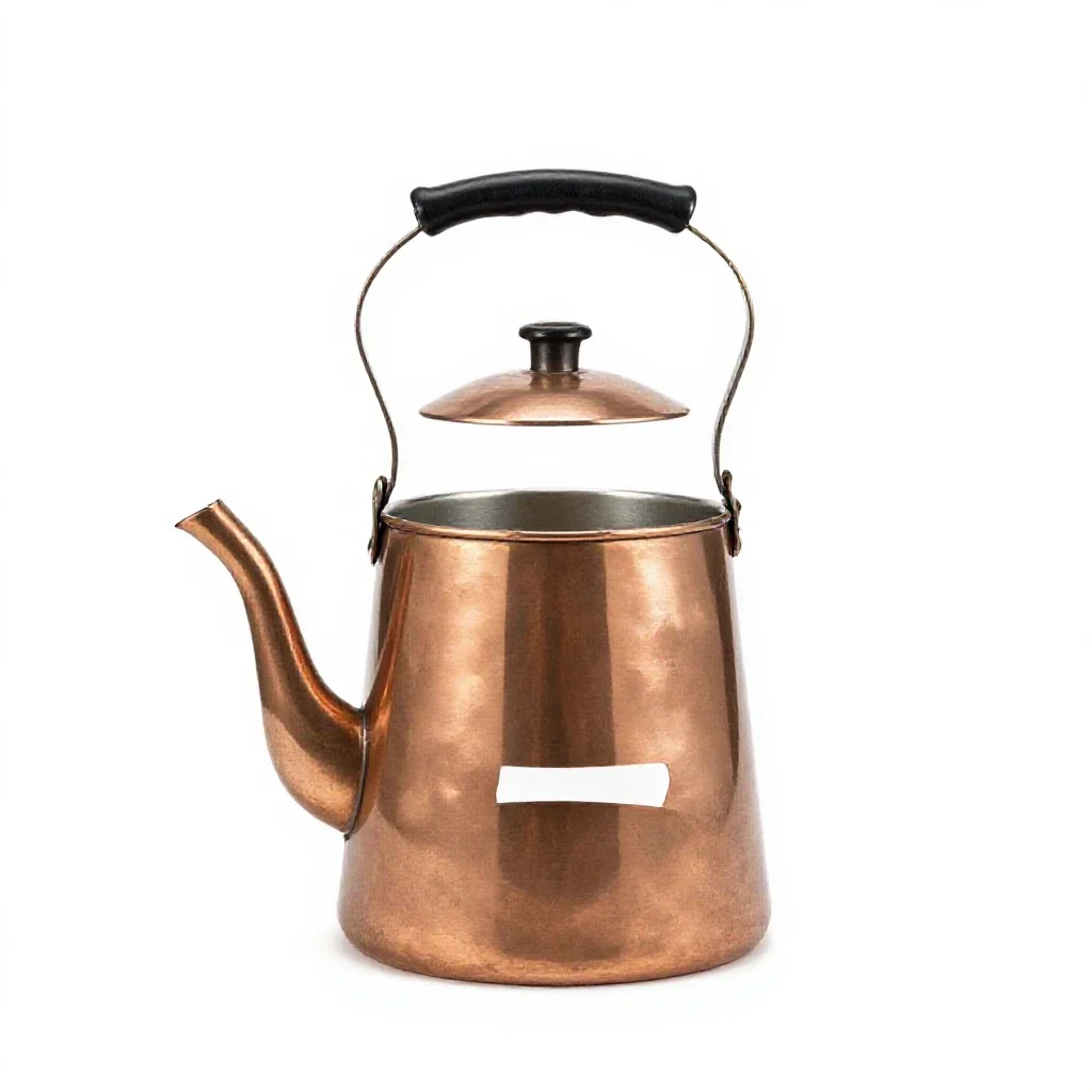 Copper kettle with patina isolated on a white background