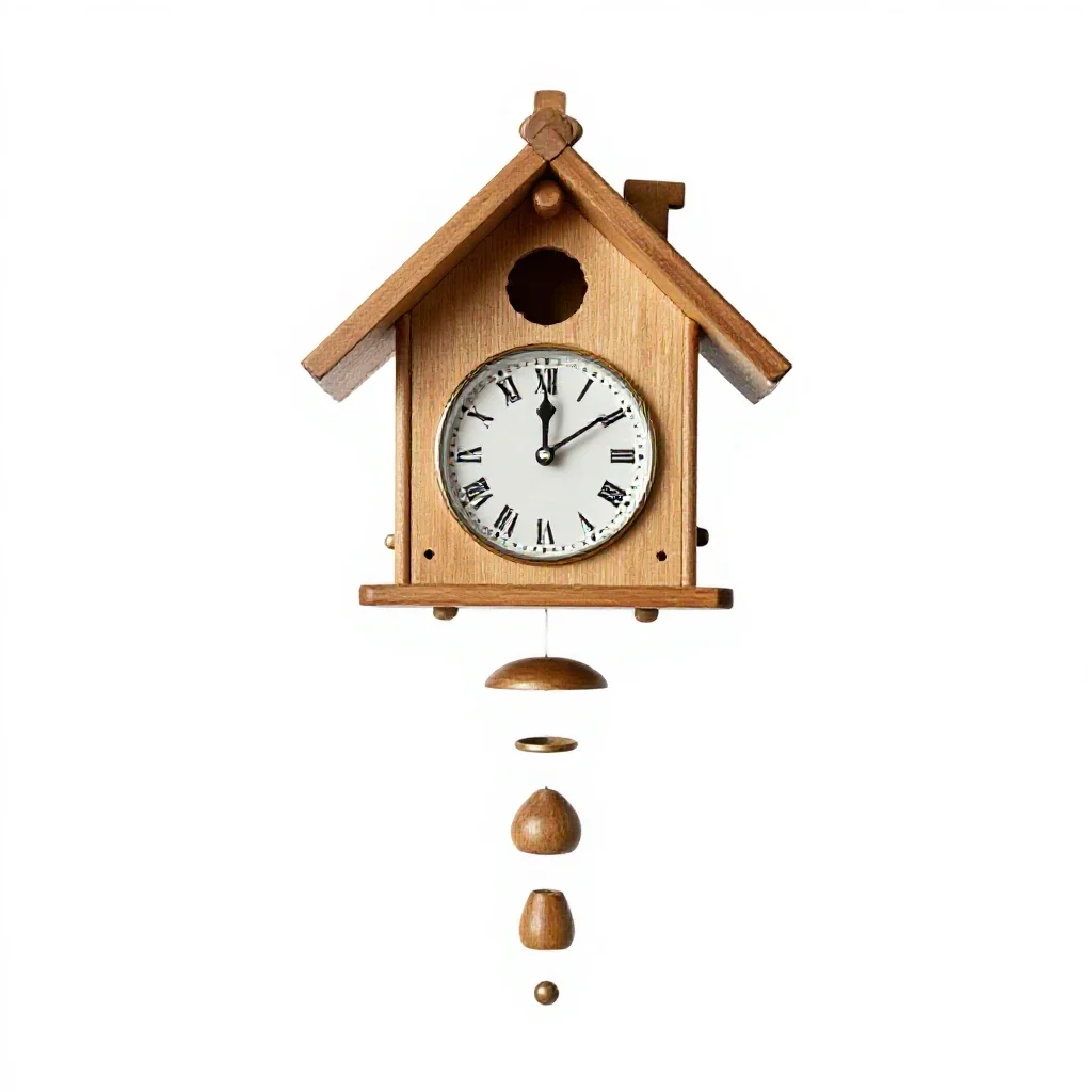 Cuckoo clock isolated on a white background