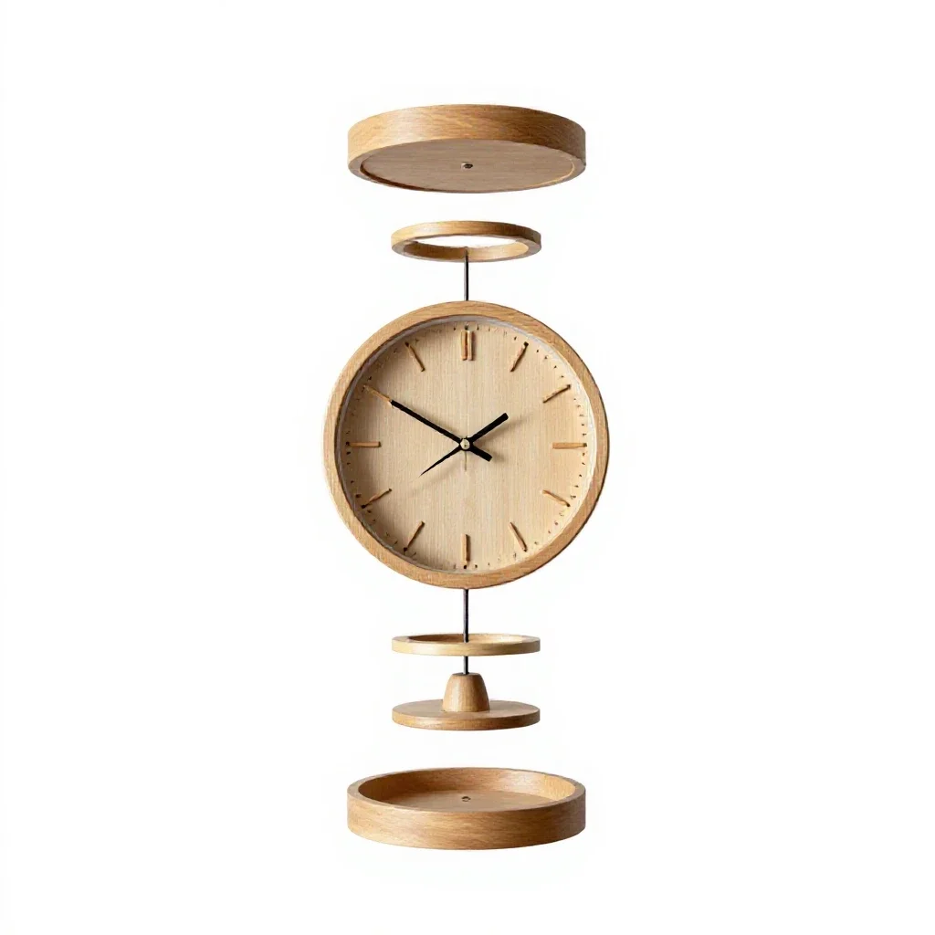 Pendulum wall clock isolated on a white background