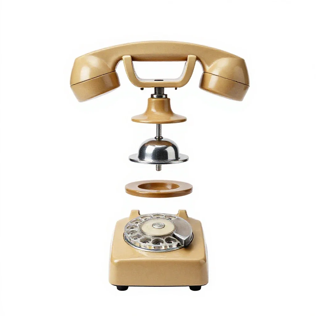 Rotary telephone switchboard isolated on a white background