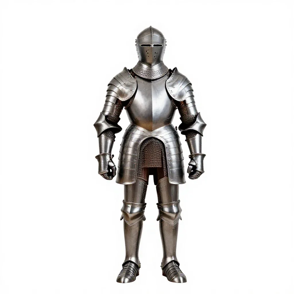 Suit of ceremonial armour isolated on a white background