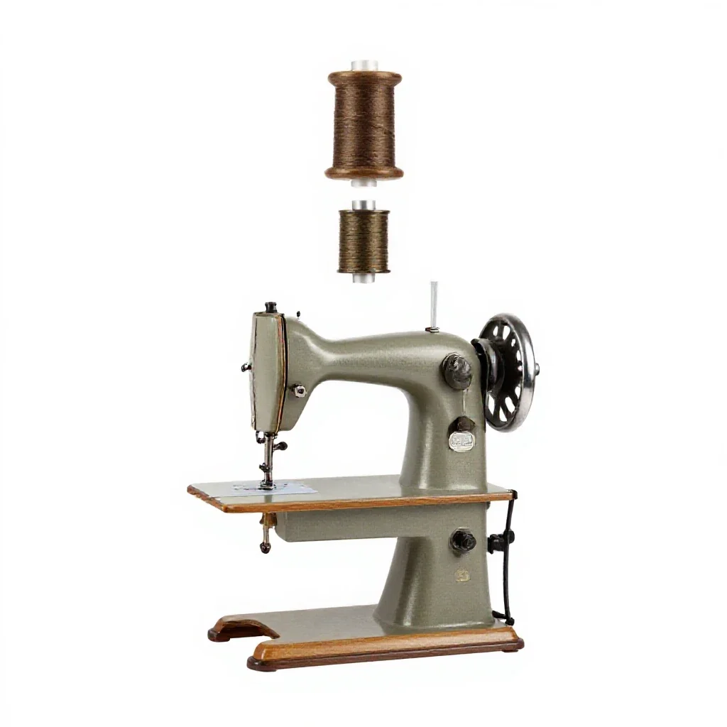 Treadle sewing machine isolated on a white background
