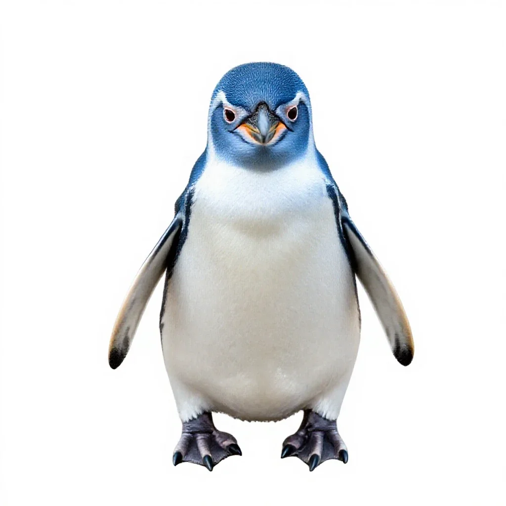 Little blue penguin isolated on a white background