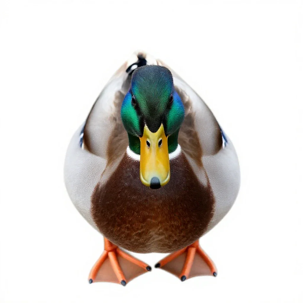 Mallard duck isolated on a white background