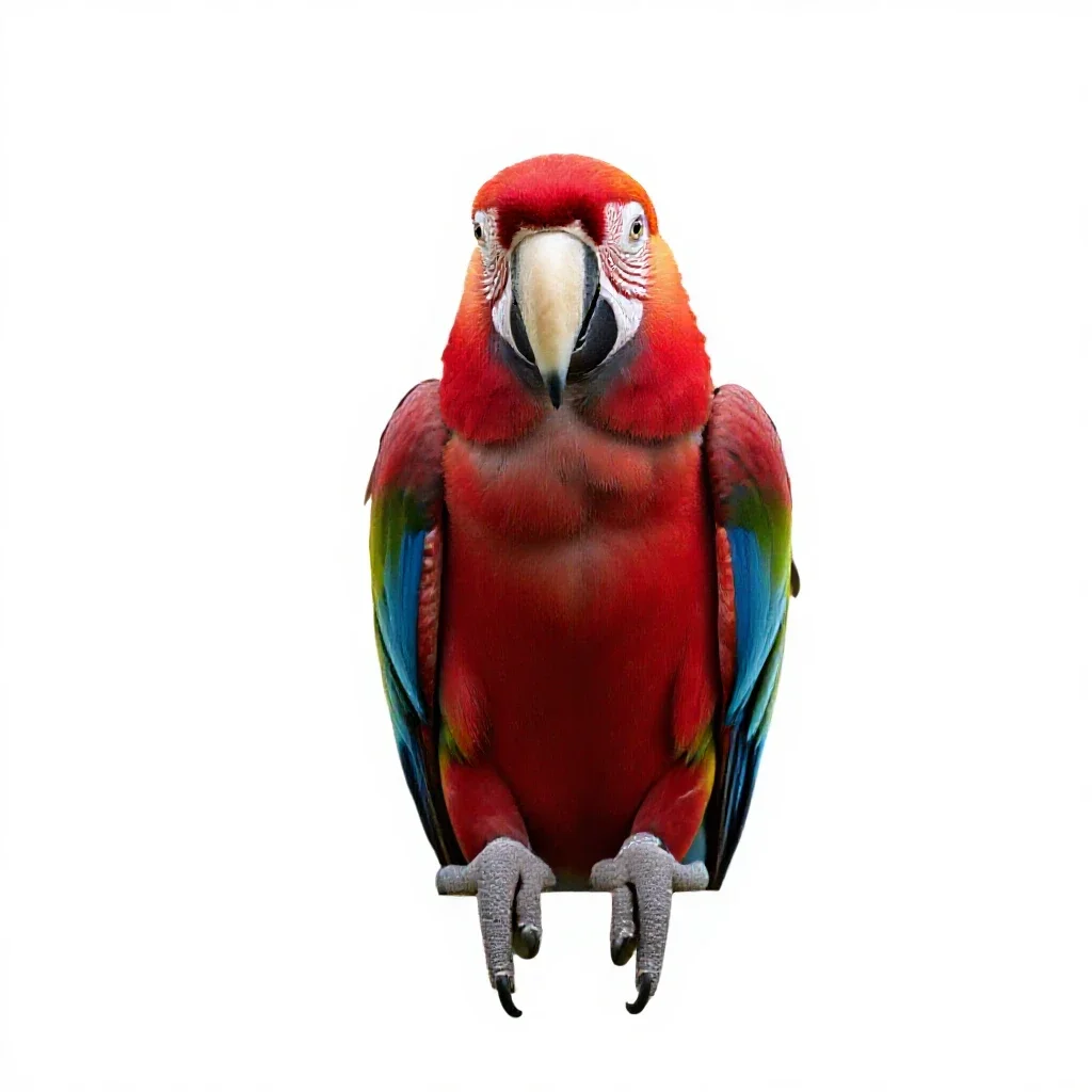 Scarlet macaw isolated on a white background