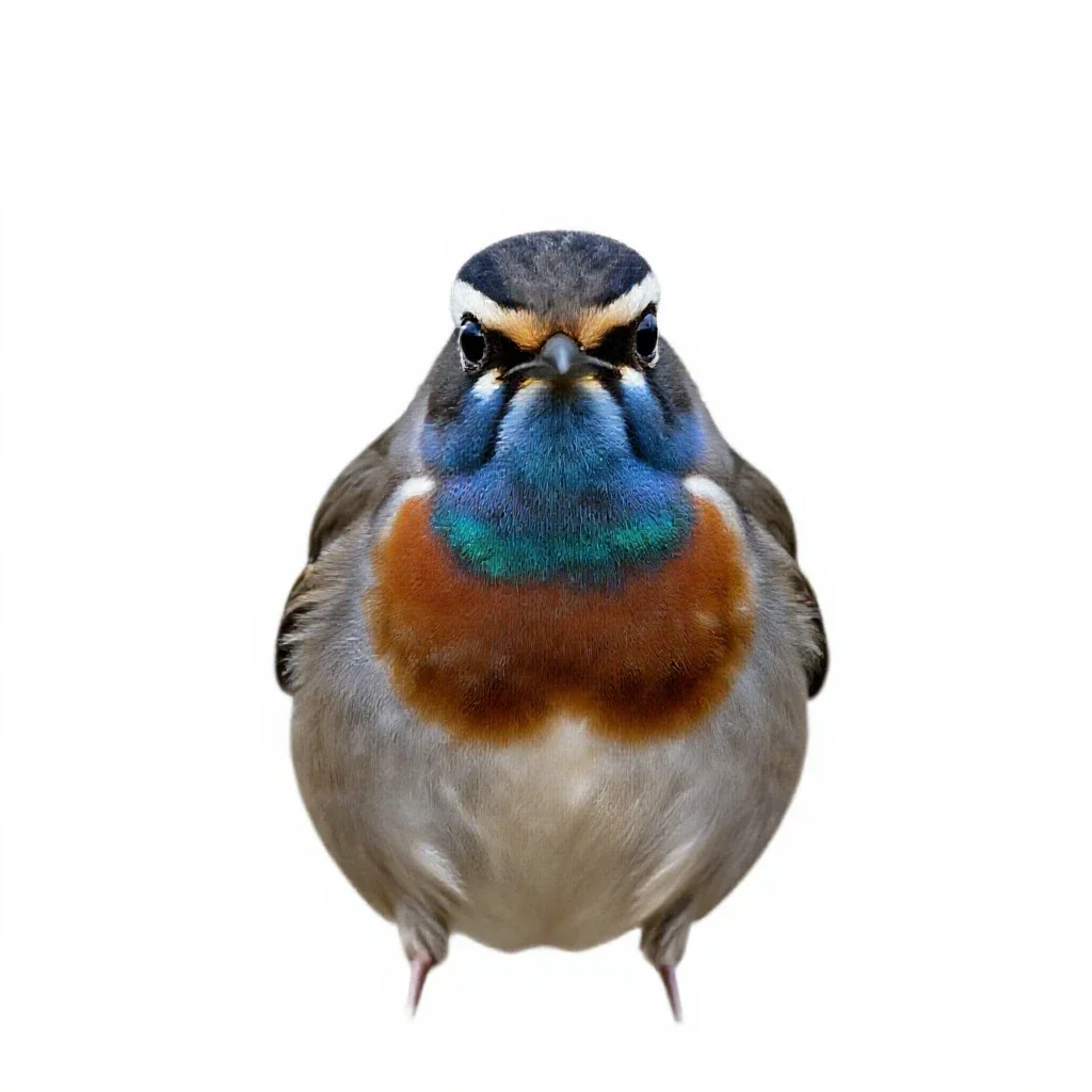 Tui with an iridescent throat isolated on a white background