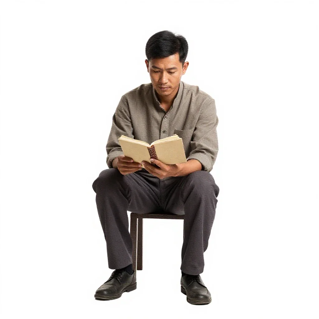 River merchant with a ledger isolated on a white background