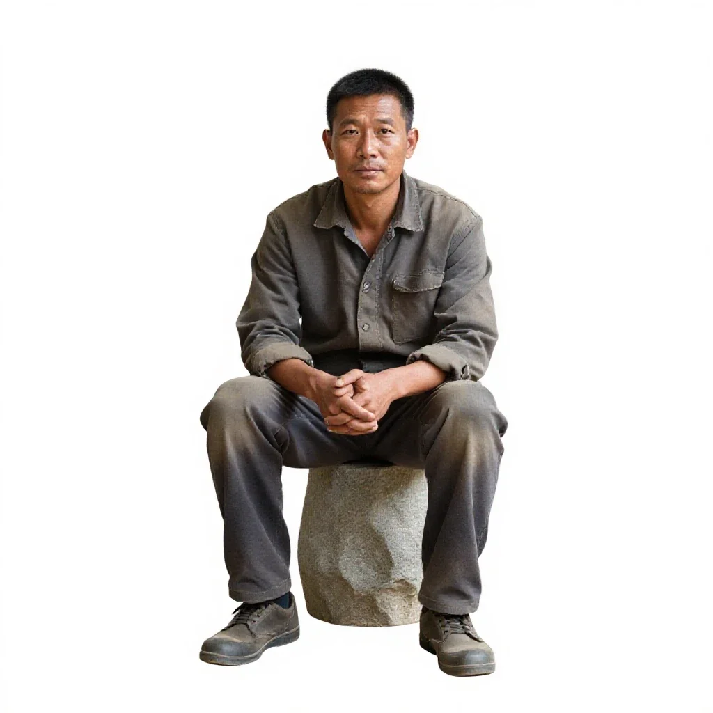 Stone-carver of the mountain halls isolated on a white background