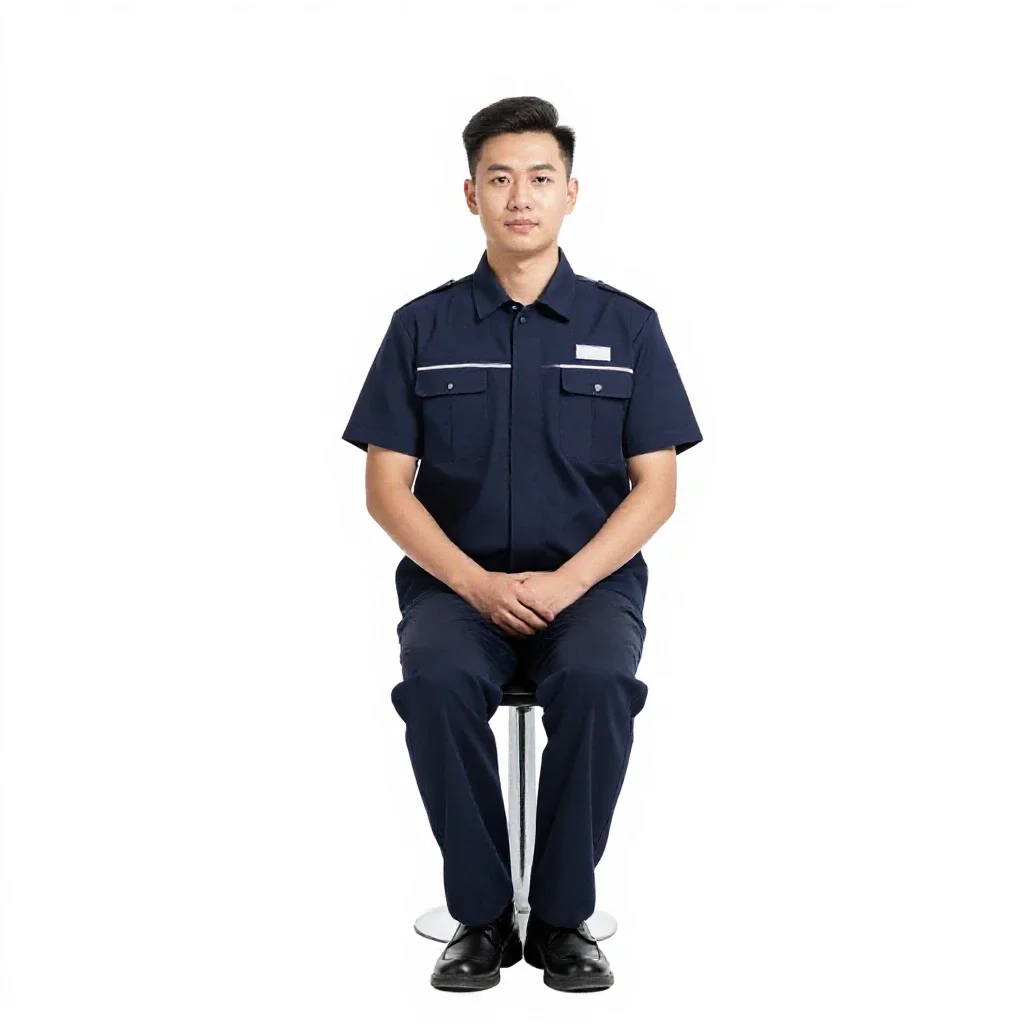 Bus driver in uniform isolated on a white background