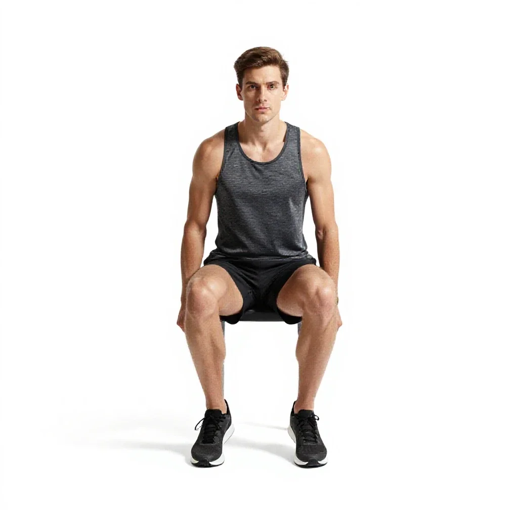 Long-distance runner mid-stride isolated on a white background