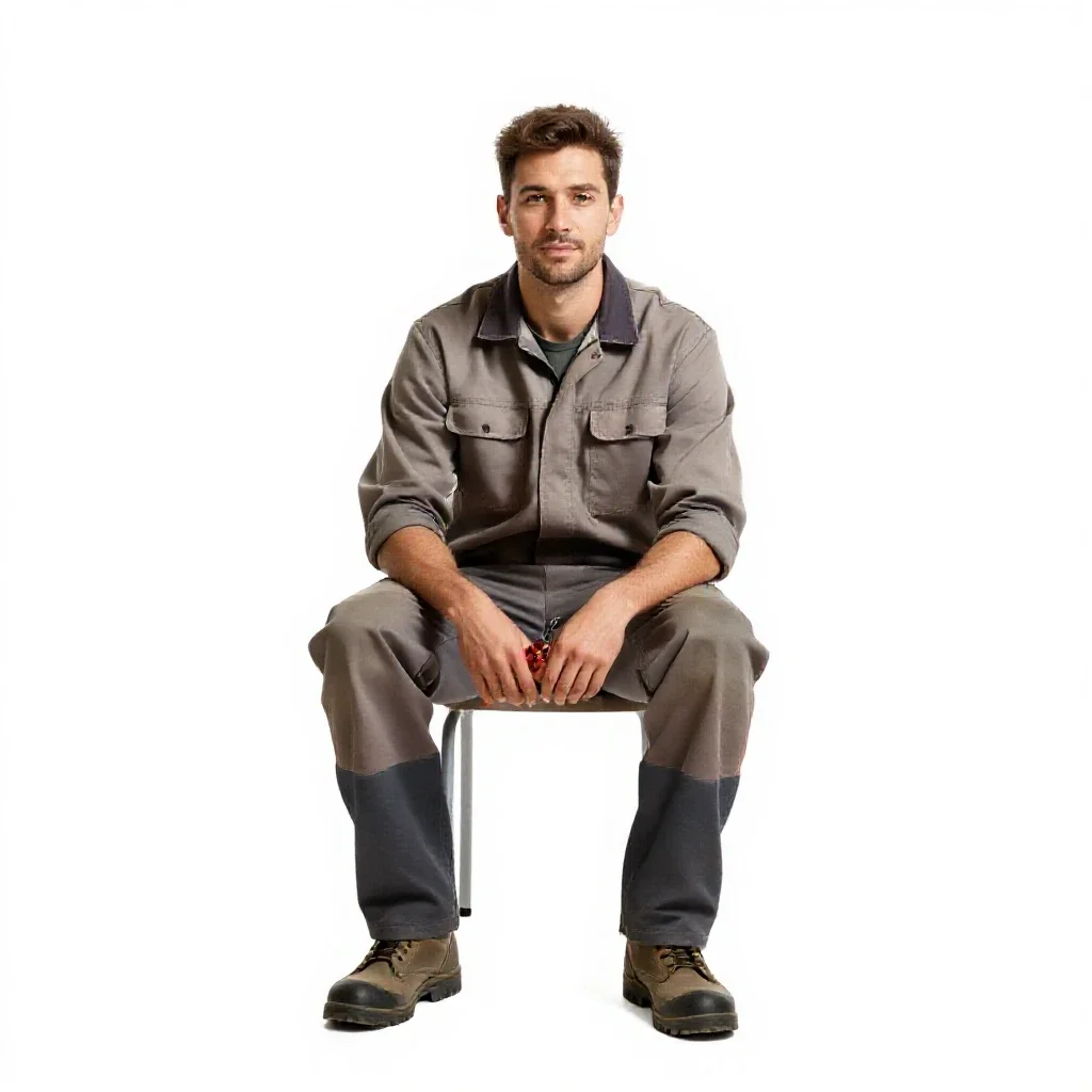 Vineyard worker with secateurs isolated on a white background