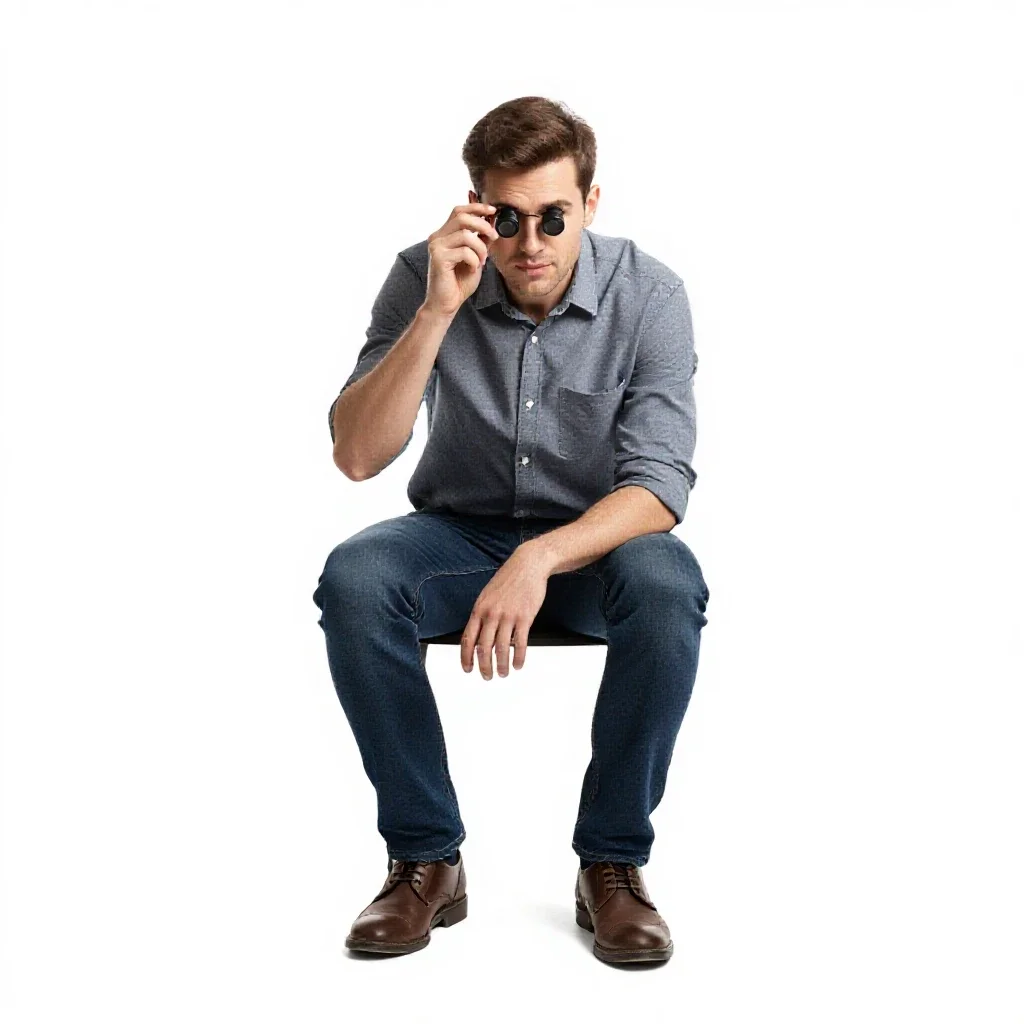 Watchmaker with a loupe isolated on a white background