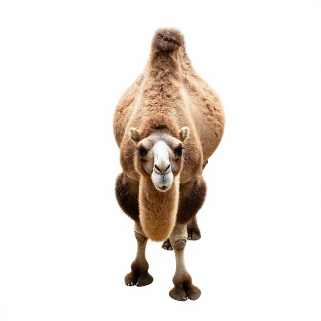 Bactrian camel isolated on a white background