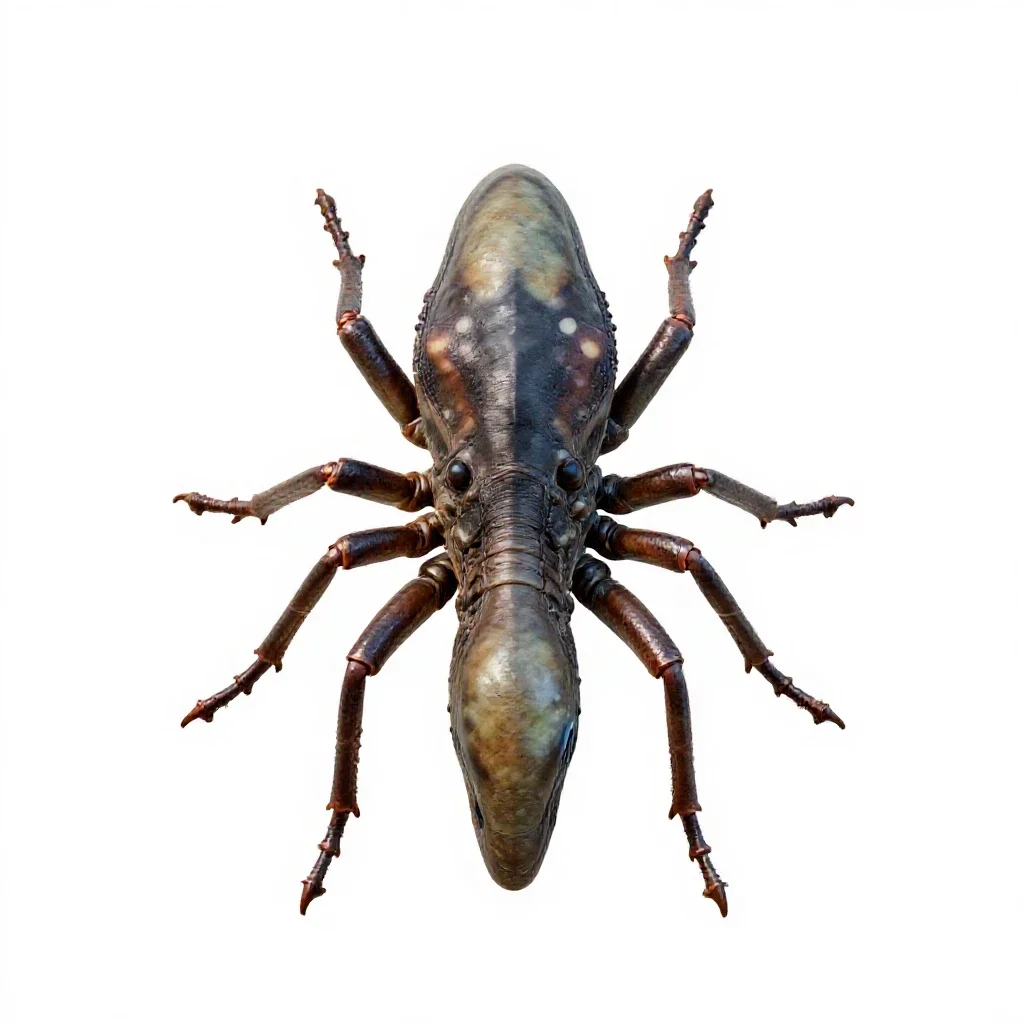 Chitinous alien scout isolated on a white background