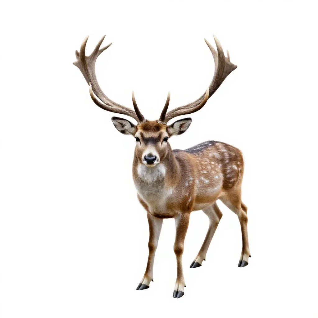 Crystalline deer isolated on a white background
