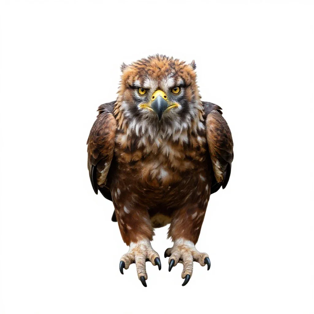 Griffin perched isolated on a white background