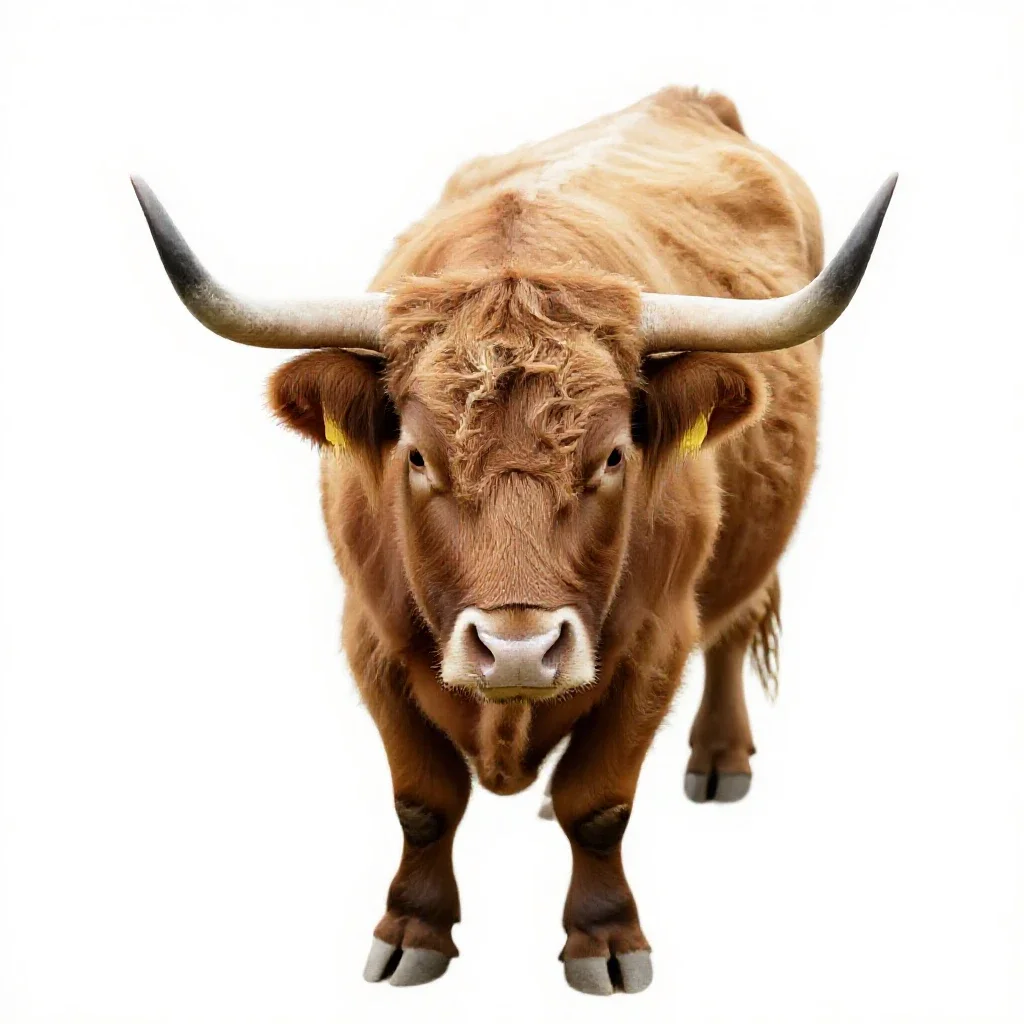 Highland cow isolated on a white background